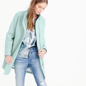 J Crew Mint/Teal Stadium Cloth Cocoon Coat